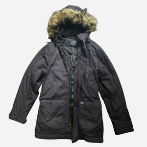 Abercrombie & Fitch black parka with fur hood Size Large